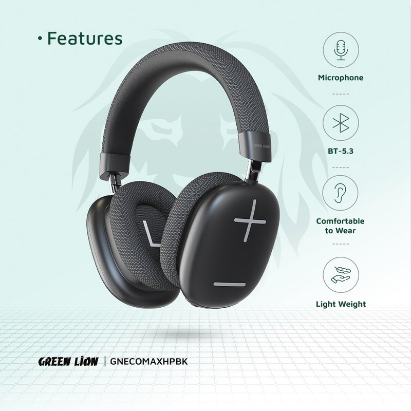 Green Lion Echo Max Headphones - Black