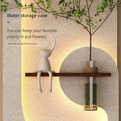 Modern LED Wall Art with Built-in Planter