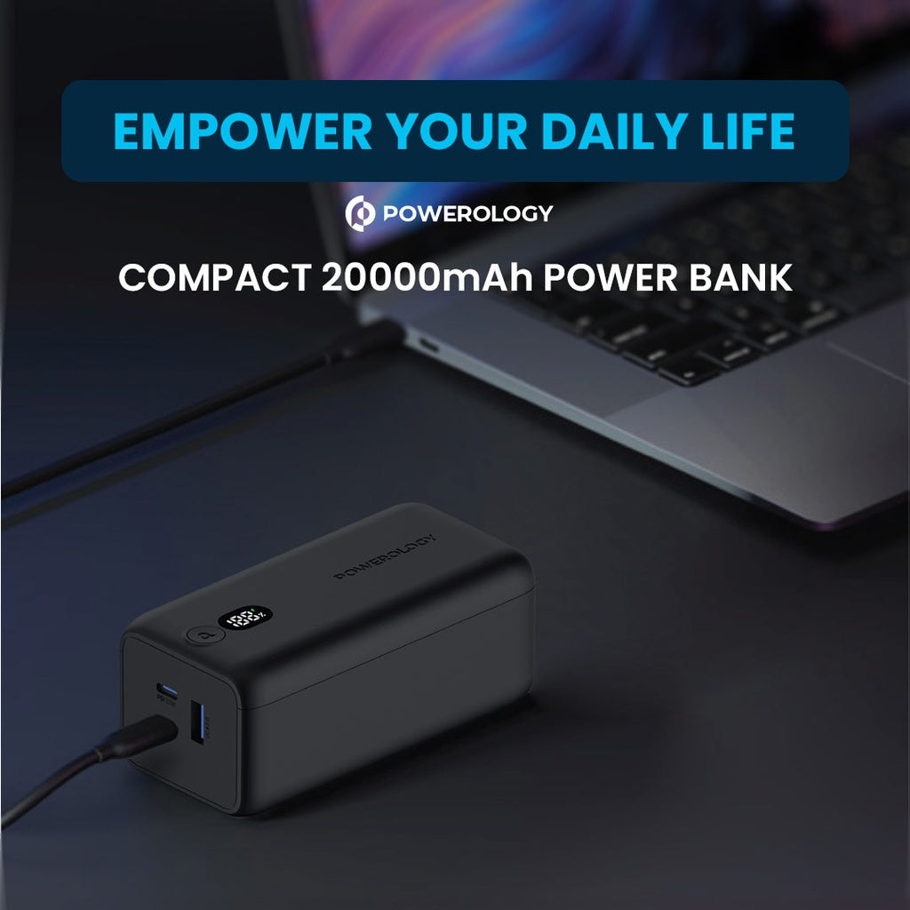 Powerology 20,000 mAh 65 W Onyx Power Bank