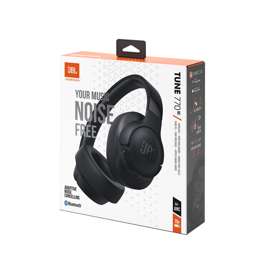 JBL TUNE 770NC – Adaptive Noise-Cancelling Over-Ear Headphones (White)