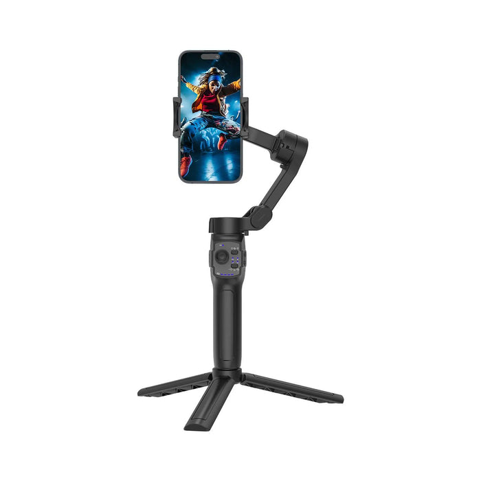 Porodo 3‑Axis Gimbal Stabilizer with Magnetic Fill Light