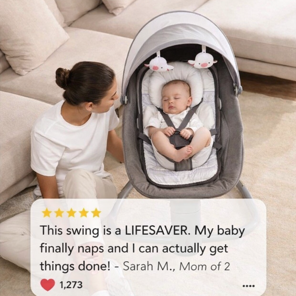 3-in-1 Deluxe Baby Bassinet – Sleep, Soothe & Grow