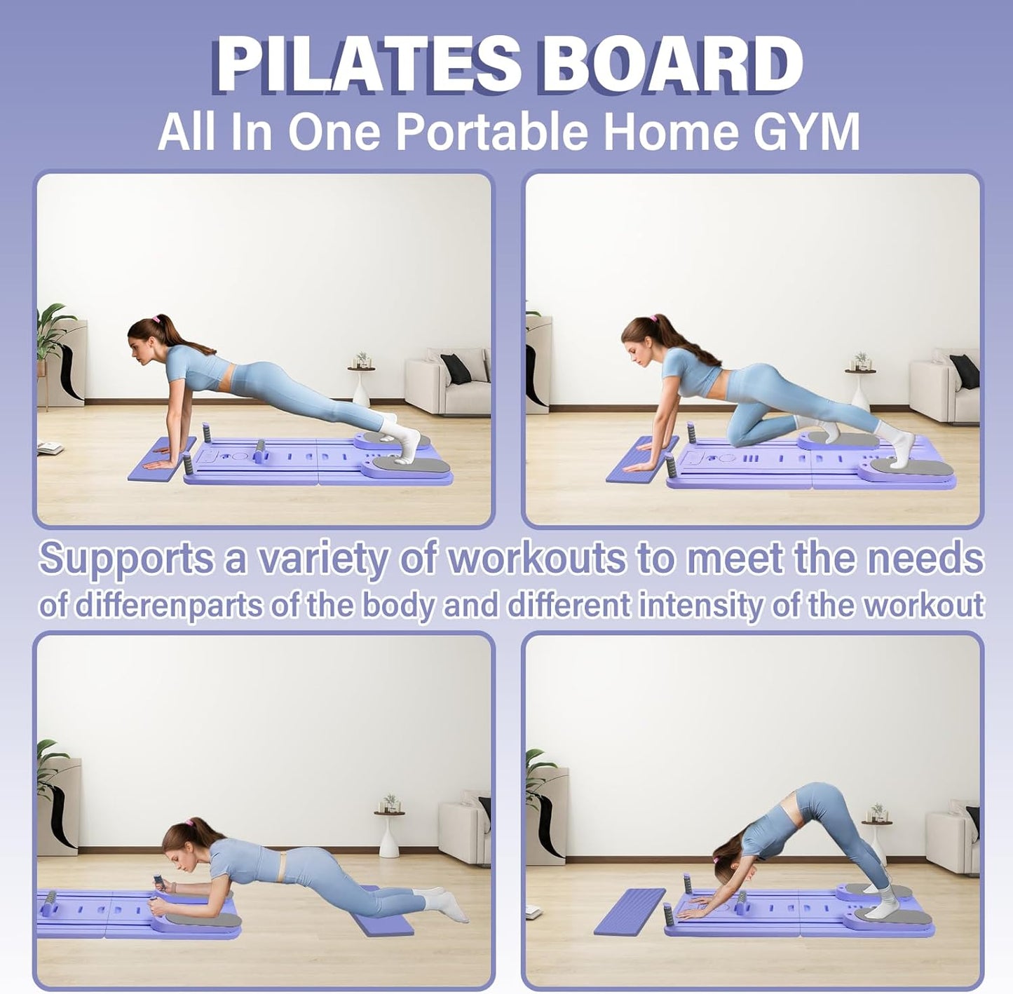 3-in-1 Foldable Pilates Reformer Fitness Board
