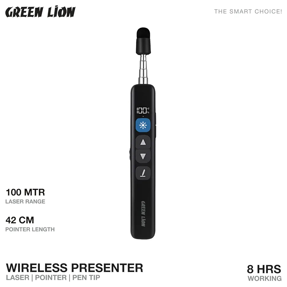 Green Lion Wireless Presenter with Retractable Pointer