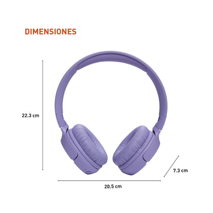 JBL Tune 520BT – Wireless On-Ear Headphones (Purple)