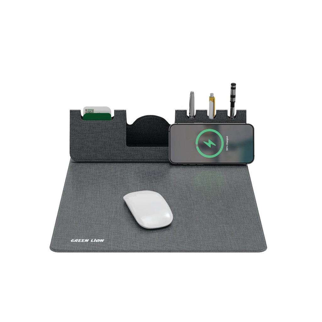 Green Lion Mouse Pad with Wireless Charger