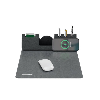 Green Lion Mouse Pad with Wireless Charger