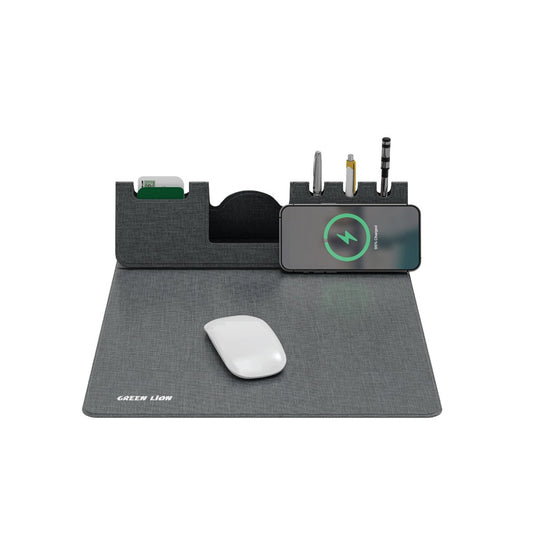 Green Lion Mouse Pad with Wireless Charger