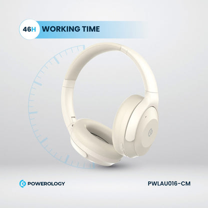 Powerology Hybrid ANC Headphone - Cream