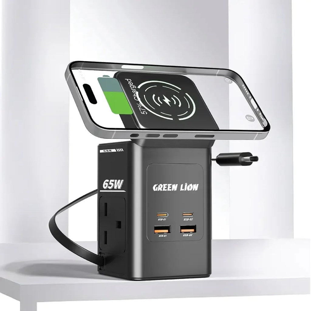 Green Lion GaN 65W Multi-Port Travel Adapter