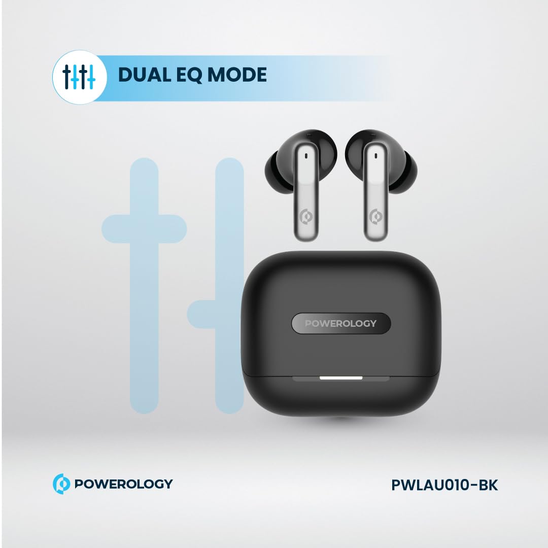 Powerology 6-Mic Hybrid ANC + ENC TWS Earbuds