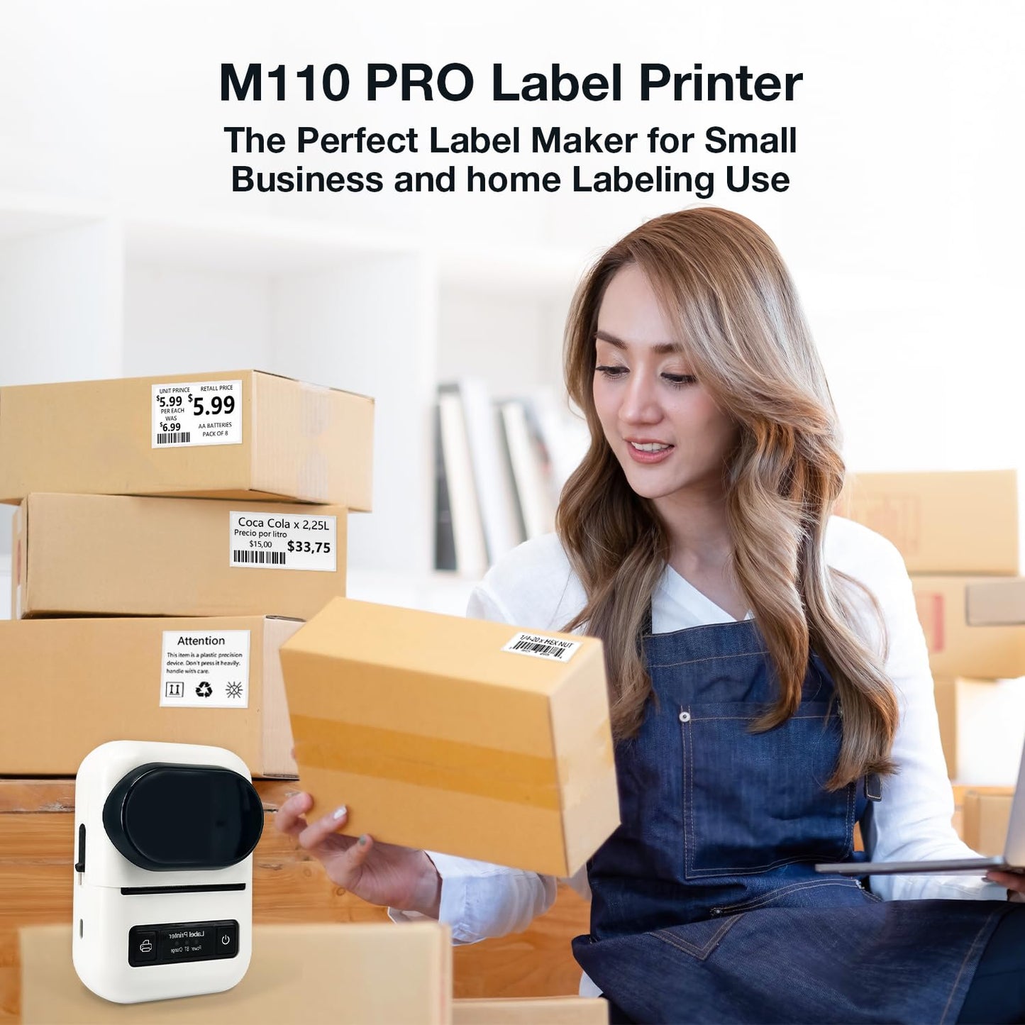 Portable Bluetooth Thermal Label Maker/Printer (15–58 mm)