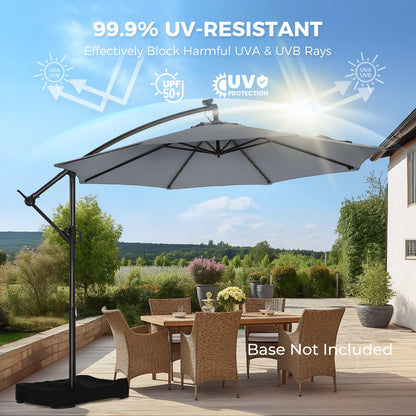 SolarGlow™ 13 Ft Outdoor Patio Umbrella with LED Lights