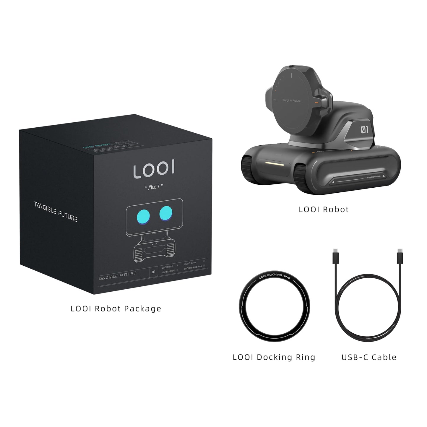 LOOI Robot – Space Black AI Desktop Companion