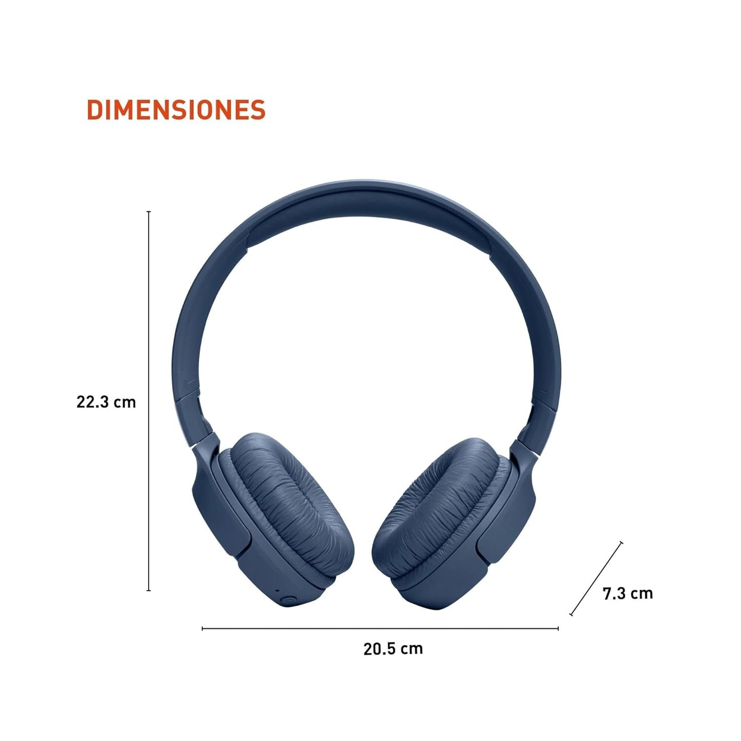 JBL Tune 520BT – Wireless On-Ear Headphones (Blue)