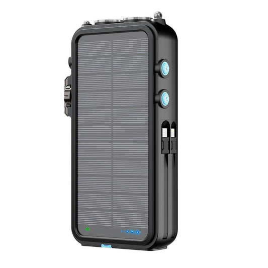Powerology 16,000 mAh Solar Power Bank — FM Radio, Speaker & Lights