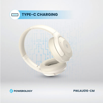 Powerology Hybrid ANC Headphone - Cream
