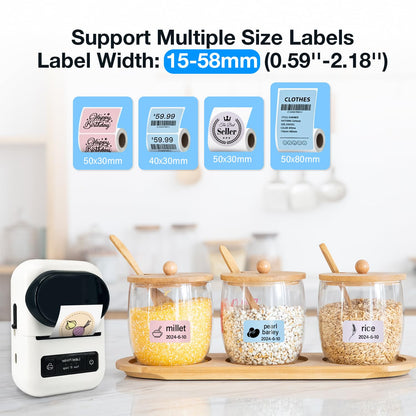Portable Bluetooth Thermal Label Maker/Printer (15–58 mm)