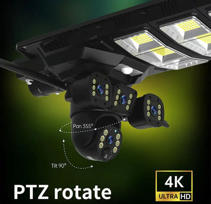 4K Triple-Lens Solar Security Light Camera