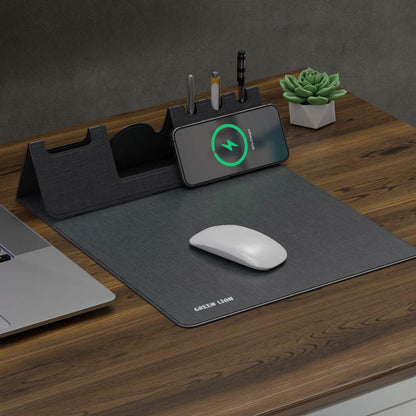 Green Lion Mouse Pad with Wireless Charger