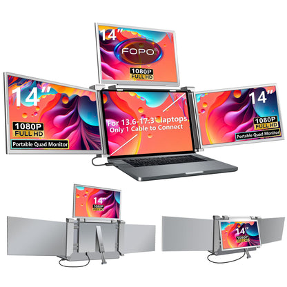14" Quad Monitor Laptop Screen Extender