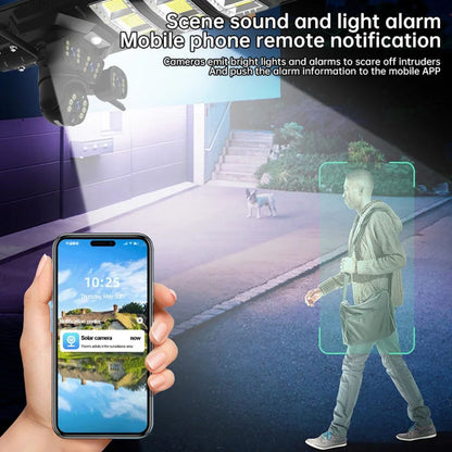 4K Triple-Lens Solar Security Light Camera