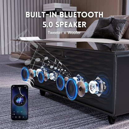 LIVTAB Smart Coffee Table – Built-in Fridge + Wireless Charging & Speakers