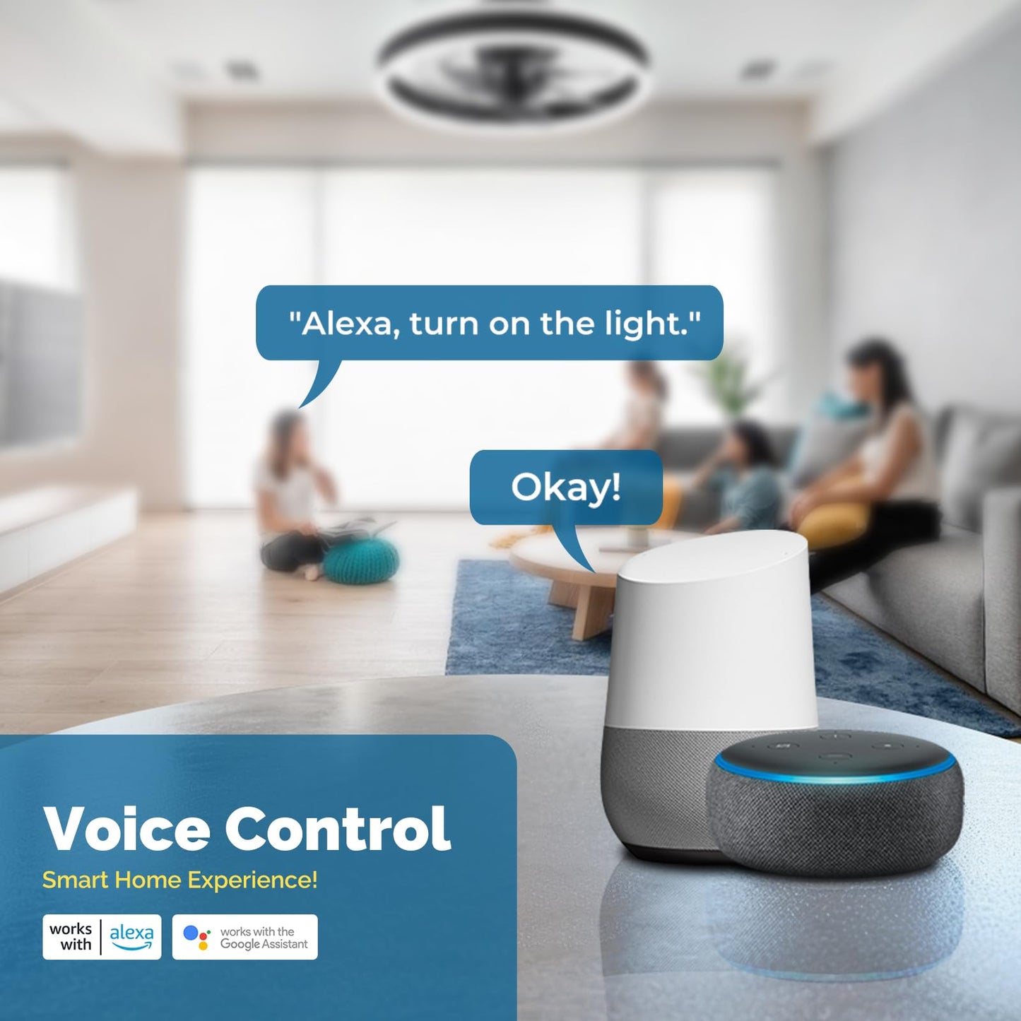 GlowBreeze - Smart LED Ceiling Light Fan