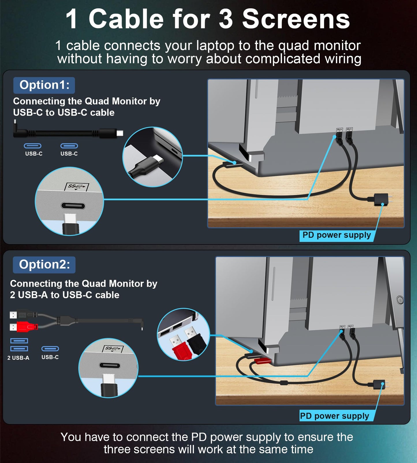 14" Quad Monitor Laptop Screen Extender