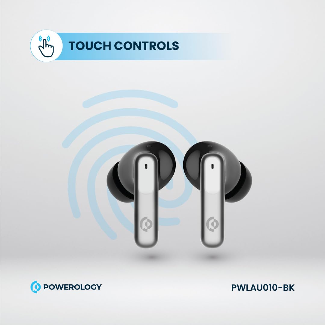 Powerology 6-Mic Hybrid ANC + ENC TWS Earbuds